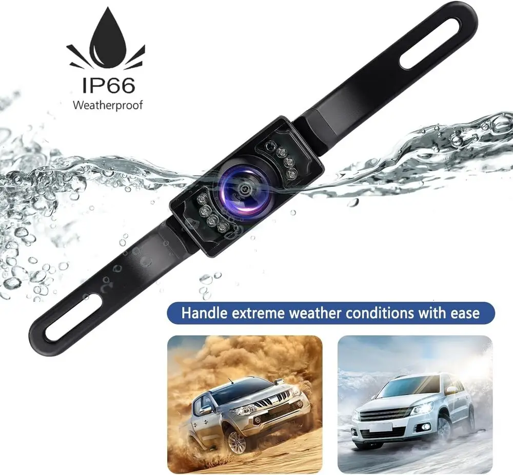 كاميرا احتياطية للسيارة 7LED HD للرؤية الليلية IP69 كاميرا لوحة الترخيص F Safe Park
