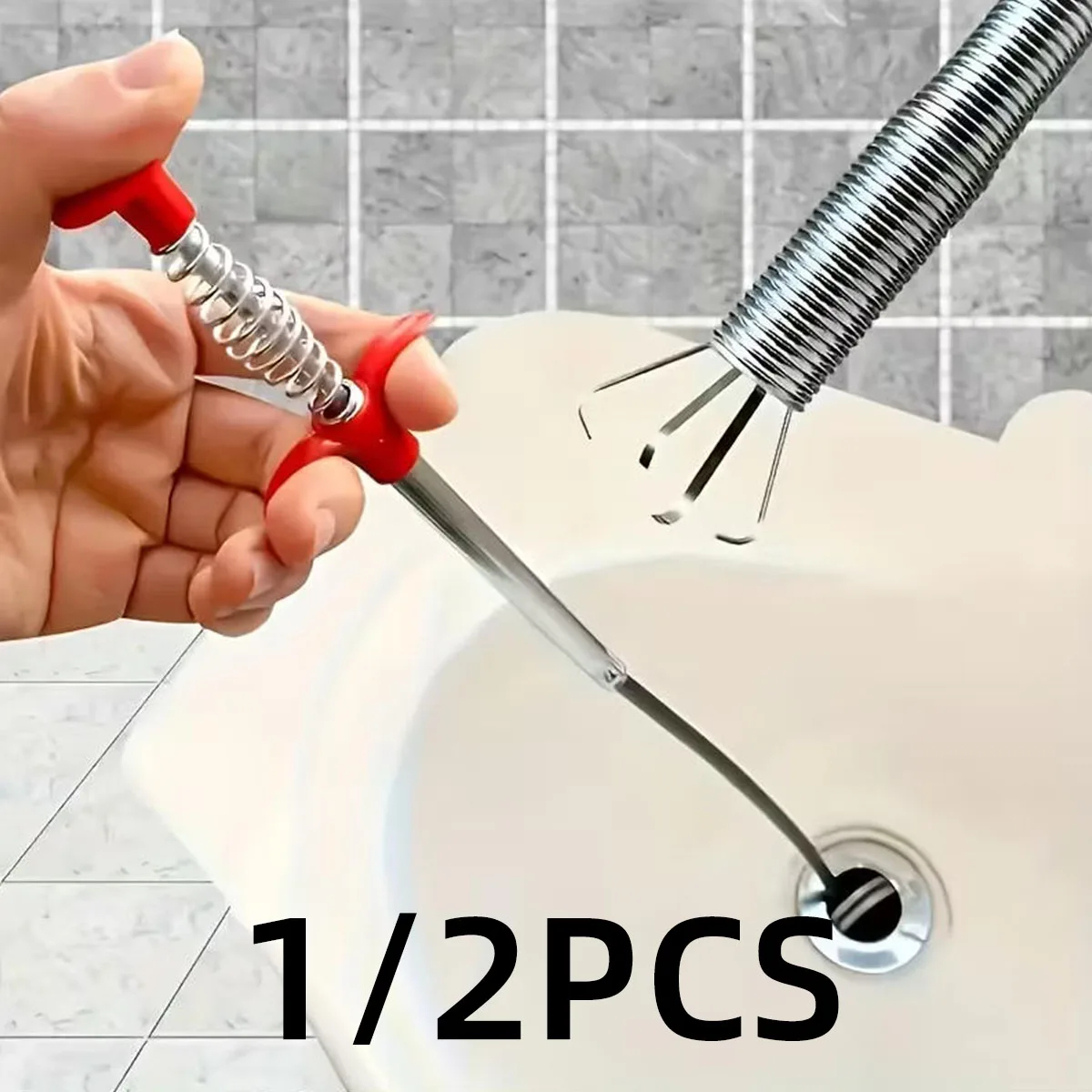 Pipe Unclogger Steel Wire Cleaning Claw 4-Pin Flexible Handheld Gripper Household Sink Drainage Pipe Toilet Unclogging Clamp