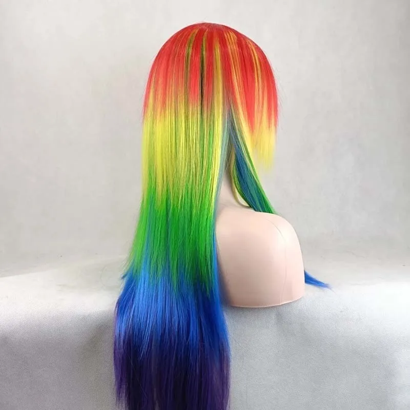 شعر مستعار ملون للهالوين من Bailijia، شعر مستعار أنيمي ماي ليتل بوني رينبو داش هاراجوكو #5