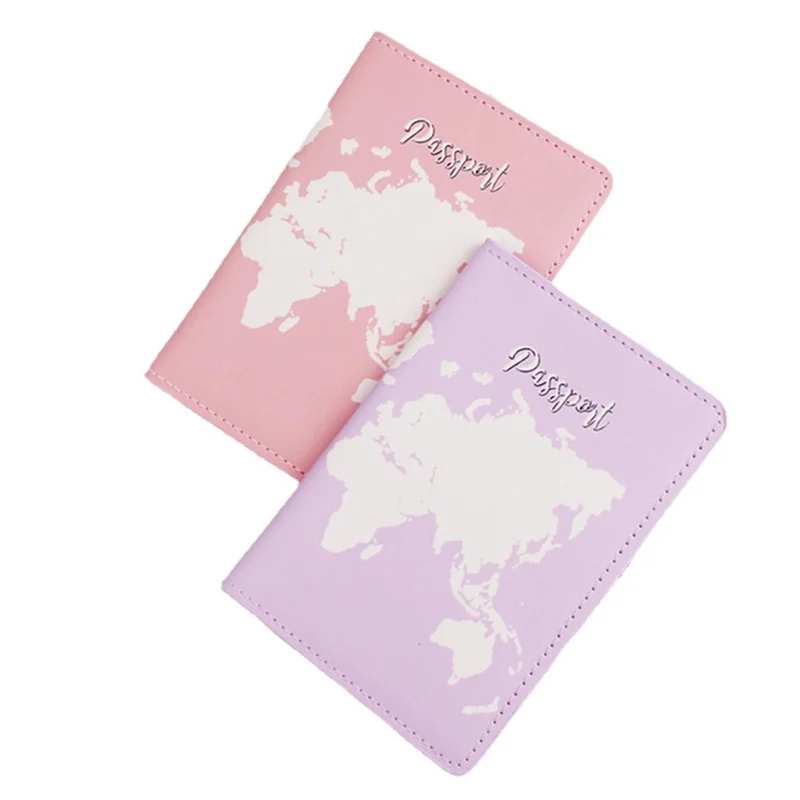 2023 Passport Cover Case Bags Color Printed PU Leather Travel Women Men Passport Holder ID Card Storage Documents Bag Wallet