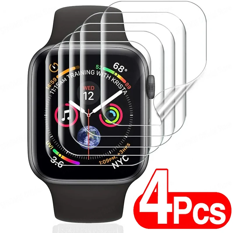 4Pcs Hydrogel Film Screen Protector For Apple Watch 8 6 7 SE 4 5 3 For iWatch Ultra 49MM 45MM 42MM 41MM 40MM 44MM 38MM Not Glass