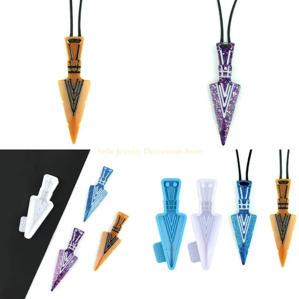 

D46E Arrowhead Pendant Mold Crystal Epoxy Resin Mold Silicone Mold Epoxy Casting Mold for DIY Keychain Jewelry
