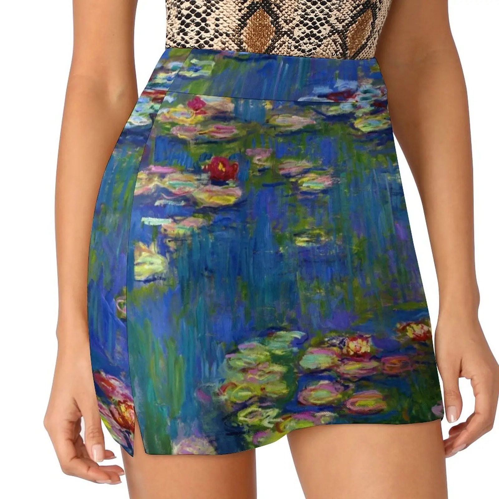 

Claude Monet Water lilies (8) Mini Skirt korean clothes ladies Women's skirts Summer dress