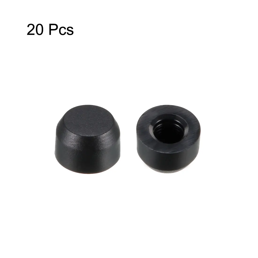 20pcs 6*4mm Transparent/Black Round Button Cap 3mm Hole Dia Silica-gel Pushbutton Tactile Switch Cap for 6*6mm Tactile Switches