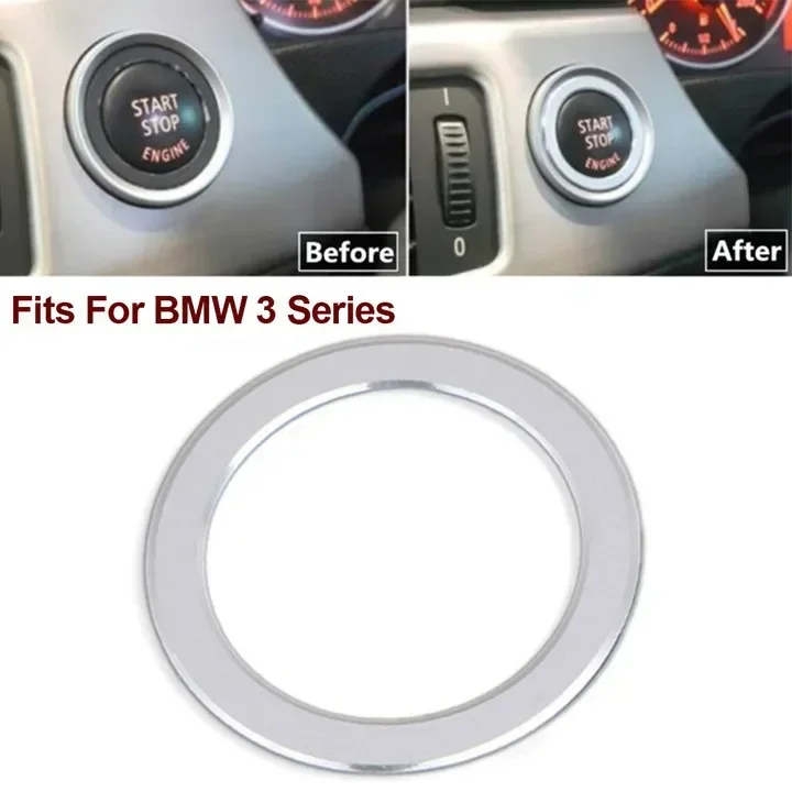 Car Start Stop Ignition Push Button Switch Cover For BMW 3 Series E90 E92 E93 Cars One-Key Engine Ring DIY Car Decor