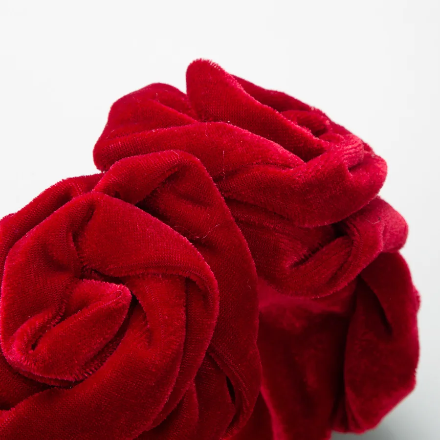 Creative Korean Multi-layered Golden Velvet Large Flower Headband European and American Fashion Retro Ladies Hair Accessories