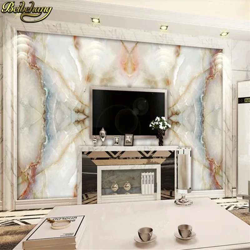 Custom Stone marble Mural Wallpaper Modern 3D Wall Painting Living Room Home Decor painting photo Wall Papers art Wall stickers