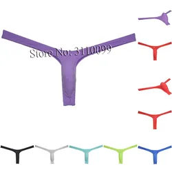 Men‘s Ice Silk Bikini Thong Sex Posing Jockstrap Hipster Micro G-string Underwear