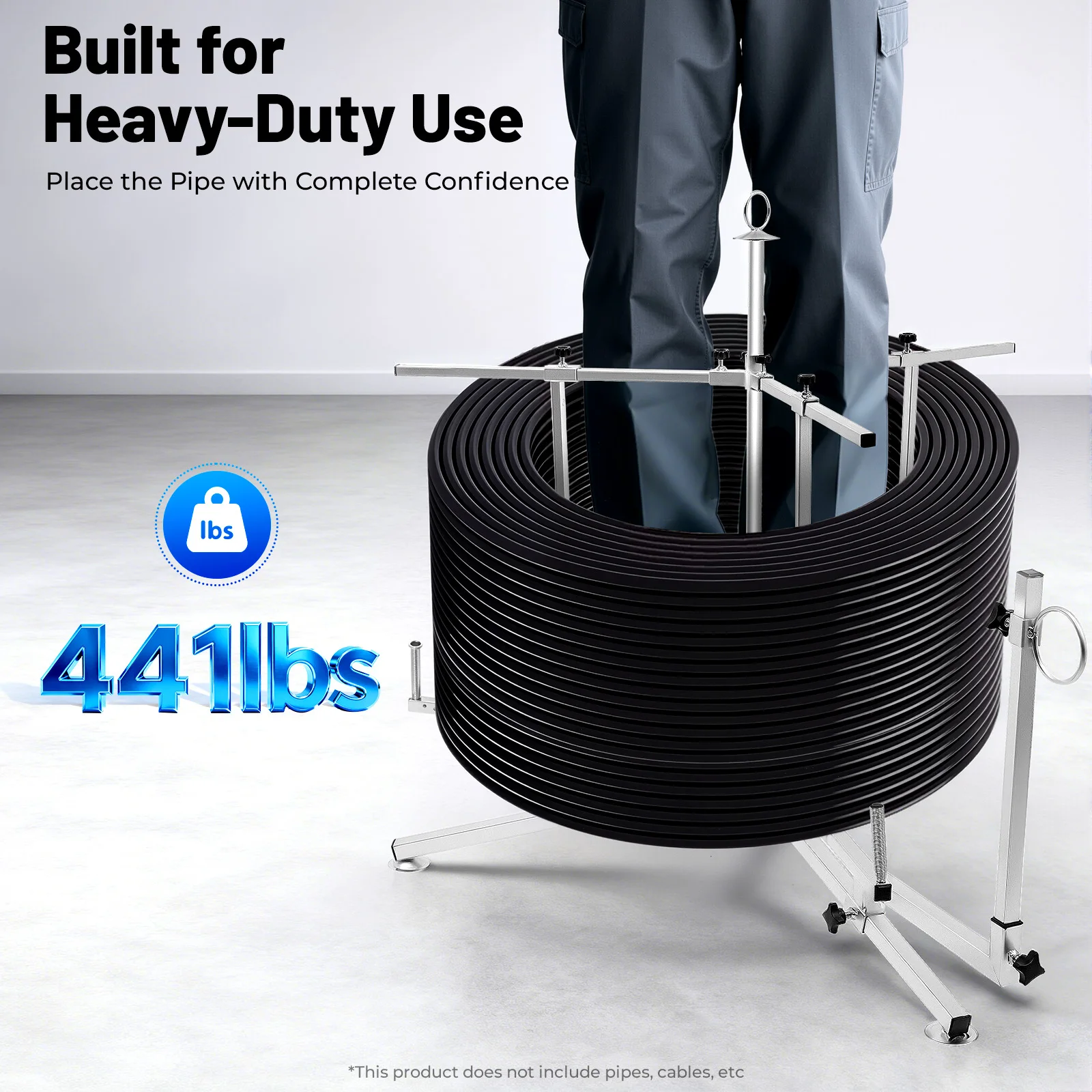 

Диспенсер для труб отопительных систем (напольное отопление), 440 фунтов, 600 м длина, серебристо-серый, с сумкой для хранения