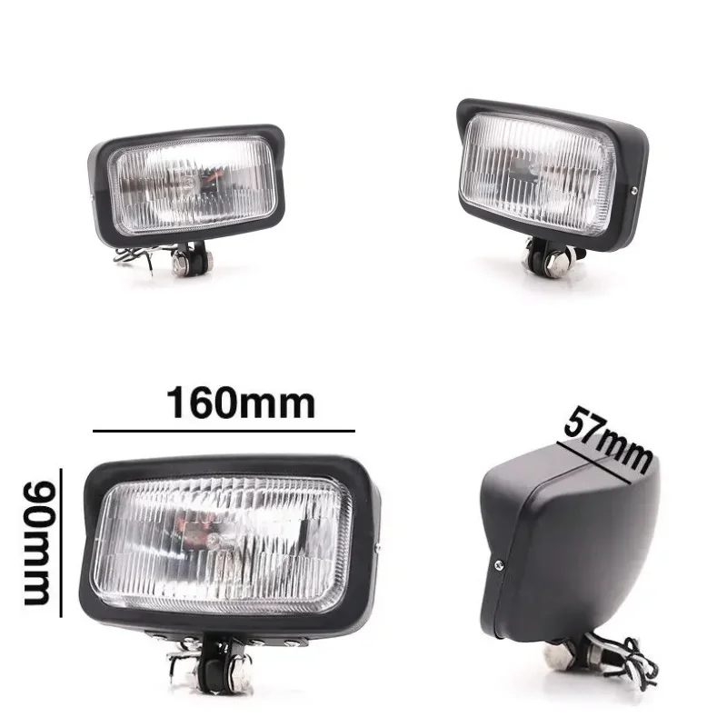 Motorcycle Square Headlight Classic Retro Twin Headlight Rectangular Lamp For Harley Honda Suzuki Custom
