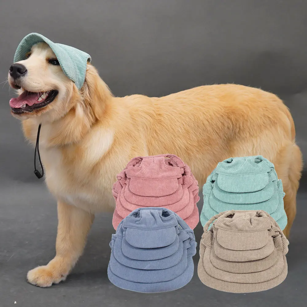 Pet Baseball Cap Solid Color Breathable Visor Hat Outdoor Sun Bonnet Cap with Ear Holes Dress Up Sports Pet Sunhat Dog Visor Cap