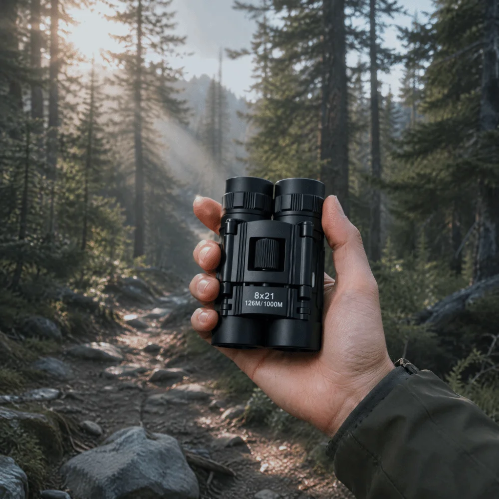 8X21 Binoculars High Magnification 8X BAK4 Portable Binocular Telescope Professional High-definition HD Zoom Binoculars