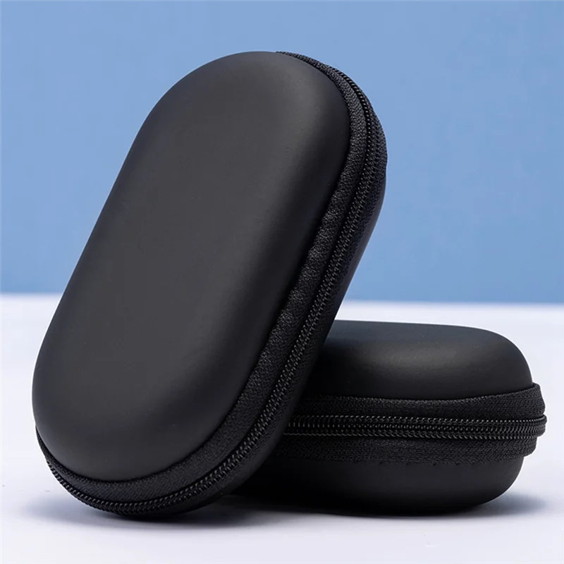 

Headphone Bag Oval Headphone Storage Box Data Cable Packaging Box Bluetooth Headphone Storage Bagabht