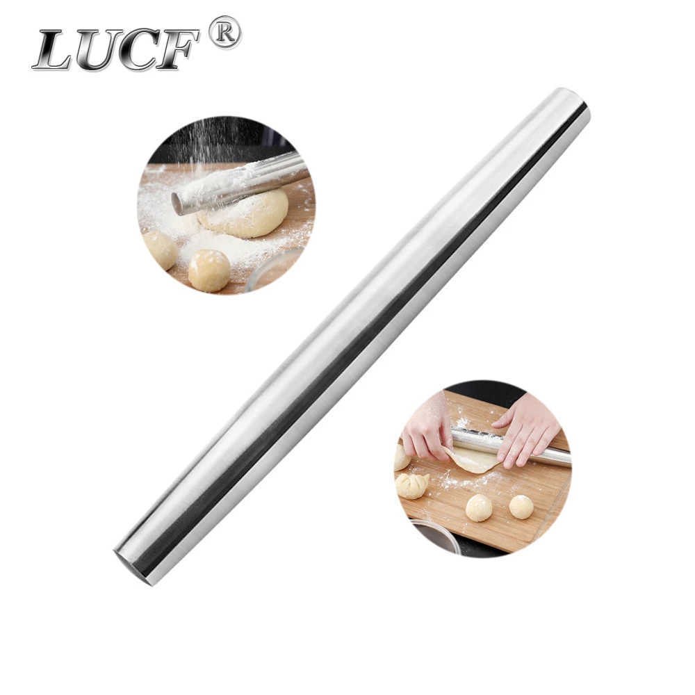 Useful Stainless Steel Non-Stick Rolling Pin Metal Smooth Dough Roller For Making Dumpling Cookie & Pastry Dough Fondant Rollers