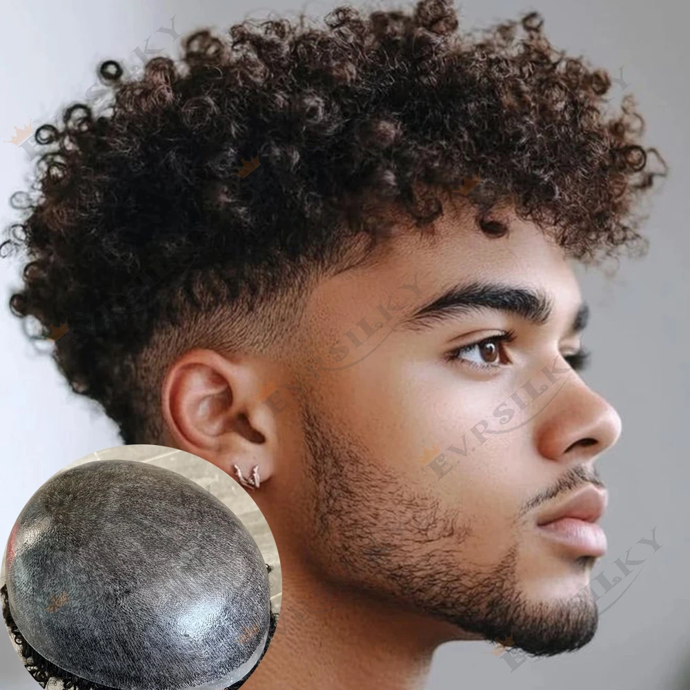 

Афро 8 мм Плотные Вьющиеся Мужчины 1B30 1B50 Парик Из Человеческих Волос Прочный Тонкий Микрокожа Серый Пепельно-Коричневый Афро-Американский Шиньон Плетение Парик