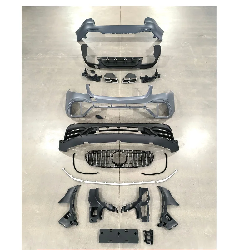 Clrak AutomobileBodykit for Mercedes BENZ GLC X253 2016-2019 Upgrade to GLC63 2016-2019 Front and Rear Bumper Assy Rear Diffuser - Image 2