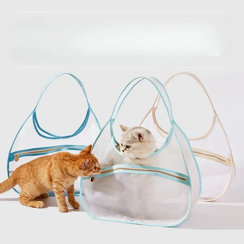 

Transparent nylon Totoro dog bag, portable outdoor shoulder bag, simple and fashionable