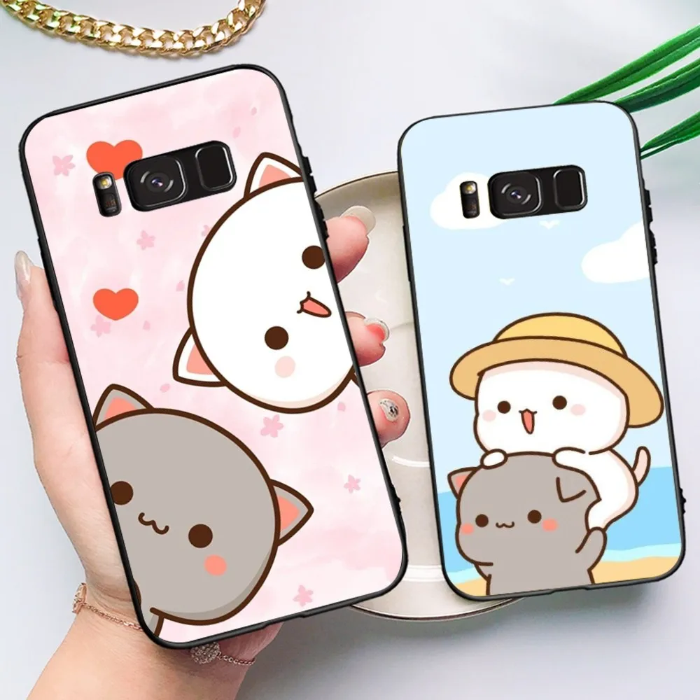 Cartoon Peach Mochi Cat Phone Case For Samsung Note 8 9 10 20 Pro Plus Lite M 10 11 20 30 21 31 51 A 21 22 42 02 03