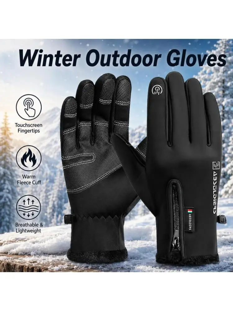 AliExpress NONE Men's Winter Cycling Gloves Touchscreen Warm  Lined Black Outdoor Gloves for Skiing Cycling Hiking