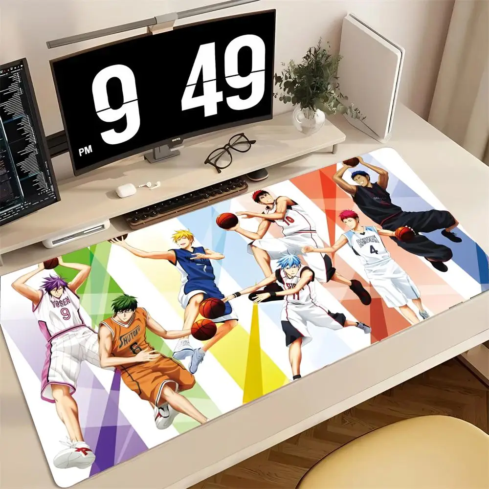 

Спортивный коврик для мыши в стиле аниме Kuroko's Basketball, большой игровой коврик для мыши с защитой по краям, утолщенный коврик для компьютерной клавиатуры и стола