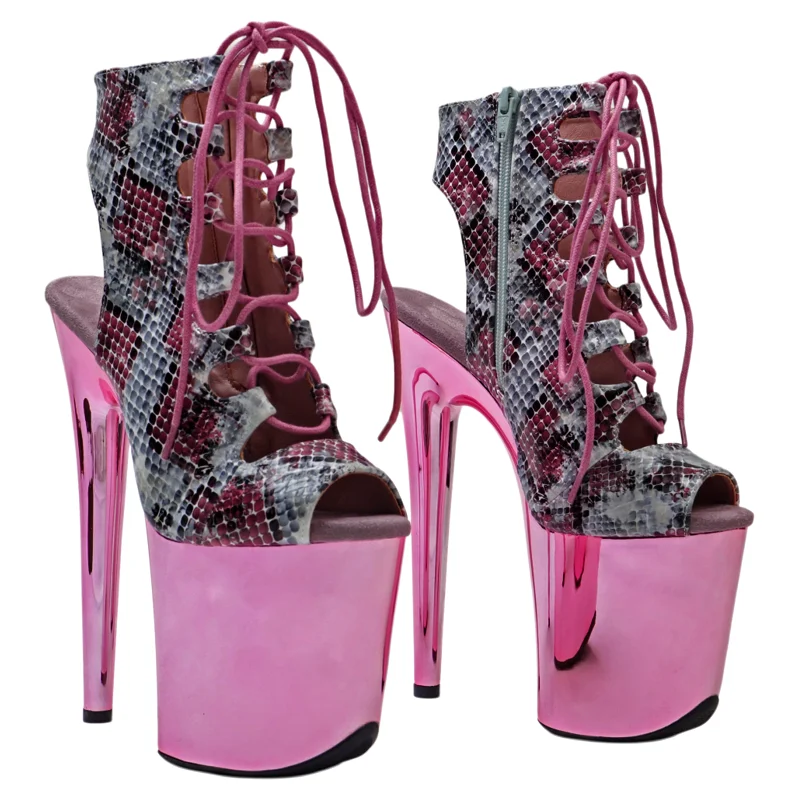 Leecape 20 سنتيمتر/8 بوصة ثعبان موضة الاتجاه منصة عالية الكعب مطلي قاعدة متجرد كعب القطب الرقص التمهيد