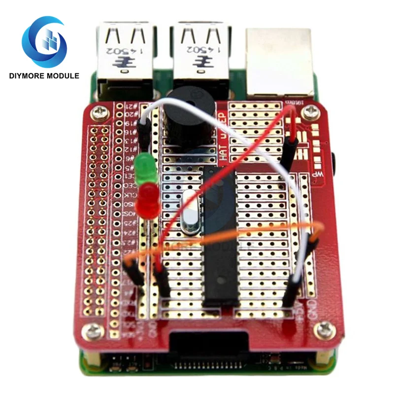 DIY Prototype Expansion Board PCB Shield Red Expansion Board Compatible for Raspberry RPi Prototype Hat Breadboard