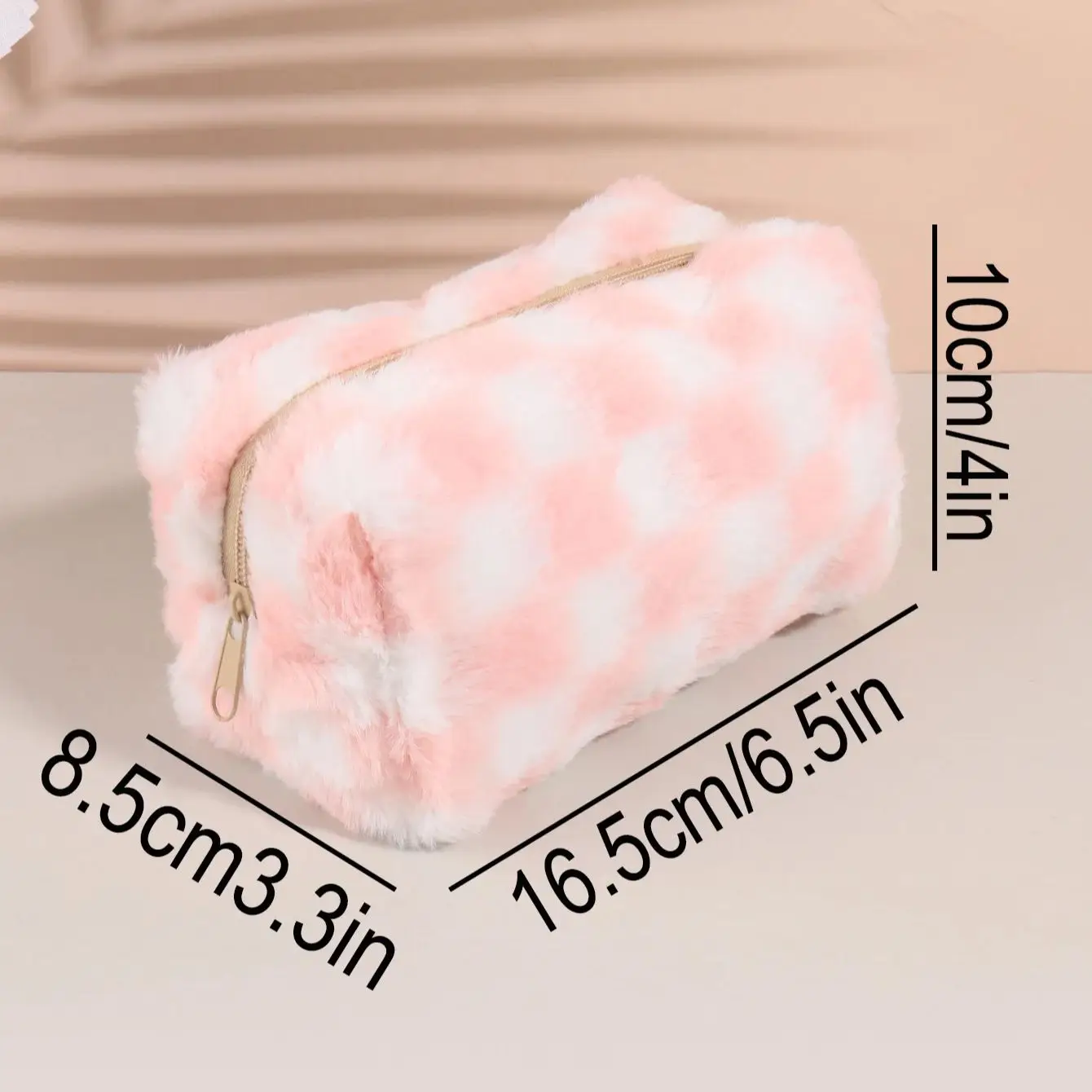 Cute Korean Checkered Pencil Case,Large School Pouch Zipper,Pen Holder Organizer, Capacity Aesthetic Stationery  for Students