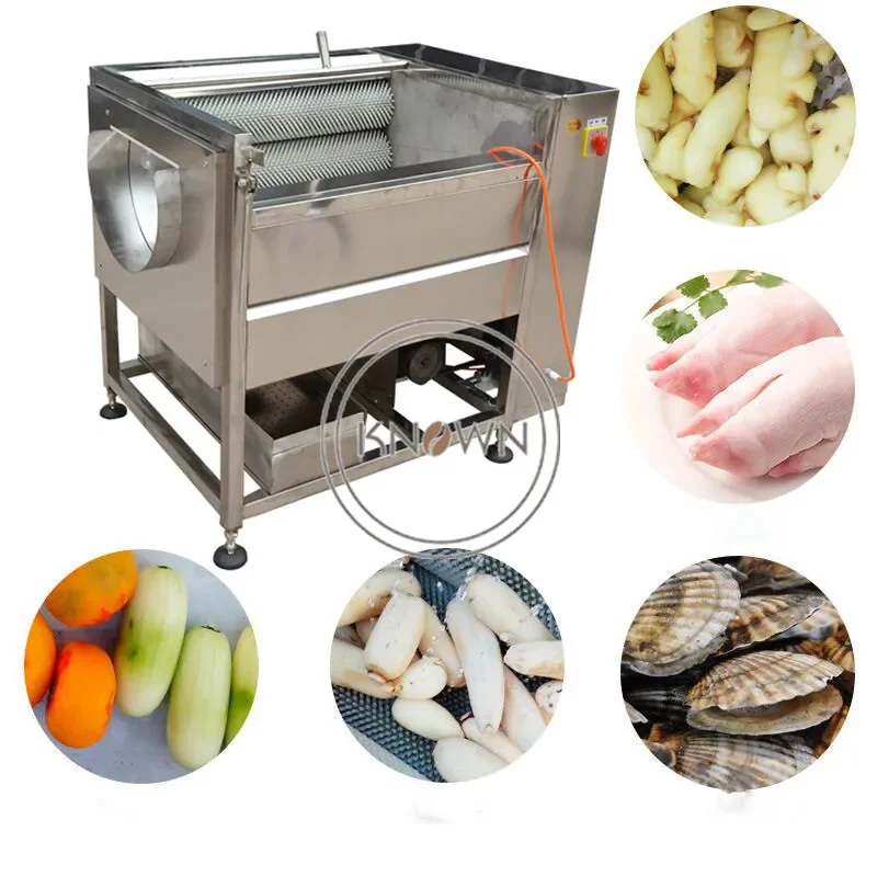 

2022 300-500KG/H Fruit Vegetable Skin Peeler Ginger Electric Potato Carrots Sweet Cassava Cleaning Peeling Washing Machine