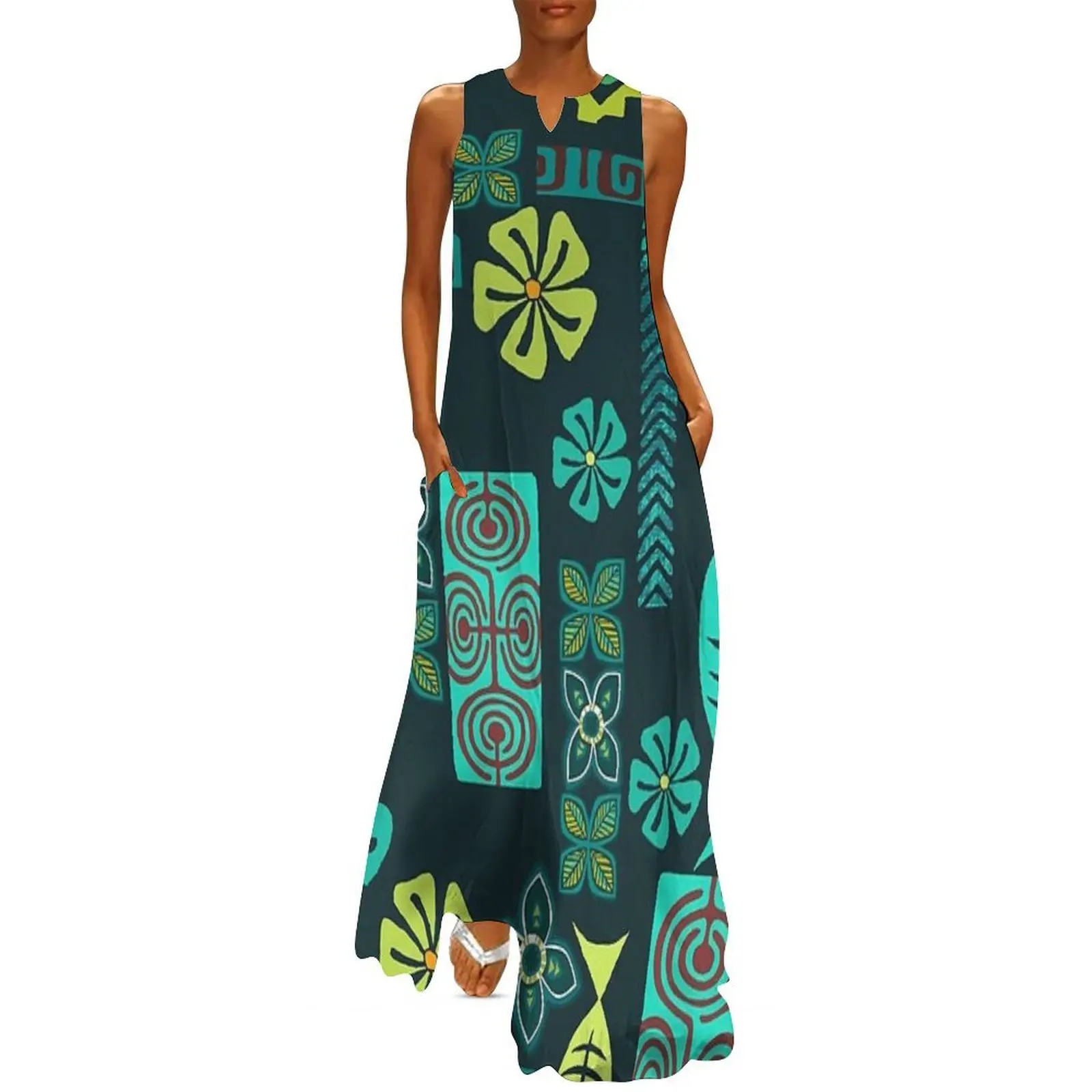 

Colorful Hawaiian Icons Long Dress ladies dresses for women 2025 luxury dress party dresses woman