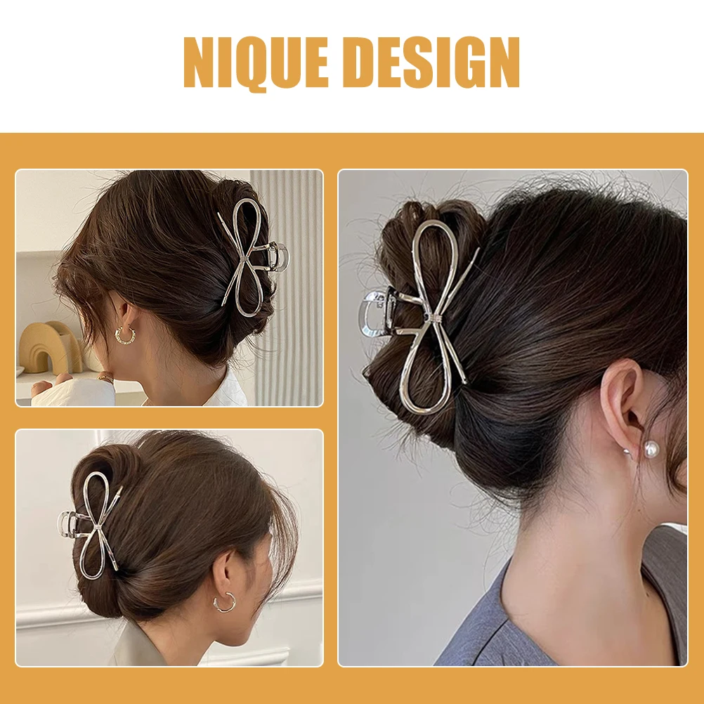 

Stylish Bow Hair Clip Metal Large Claw Clip for Women Firm Hold No Damage to Hair Perfect for Makeup Wash Face