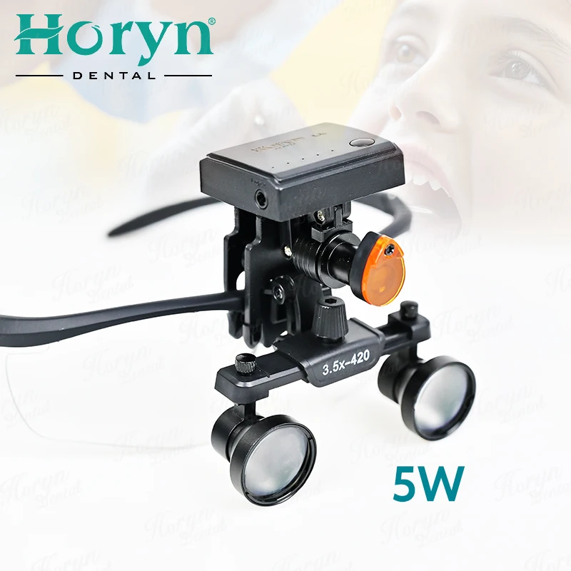 Dental 5W Wireless LED Headlight With Clip Portable Binocular Light Dentist Loupe Lab Medical Magnifier Magnification