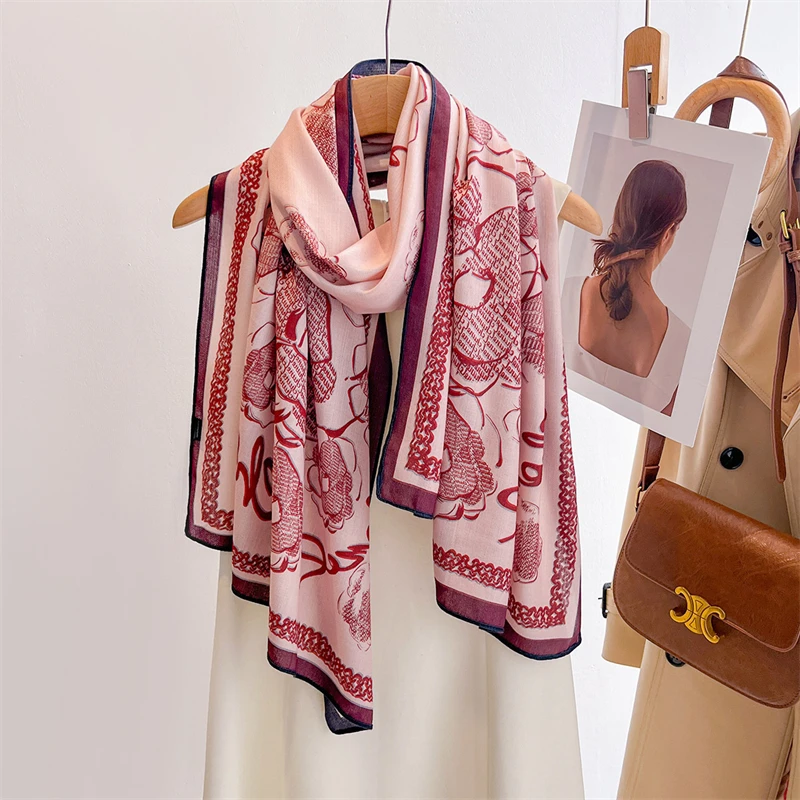 

60*170 см двухсторонний роскошный женский шарф с шалью и принтом, хлопок и лен, мусульманский хиджаб, тюрбан, пашмина