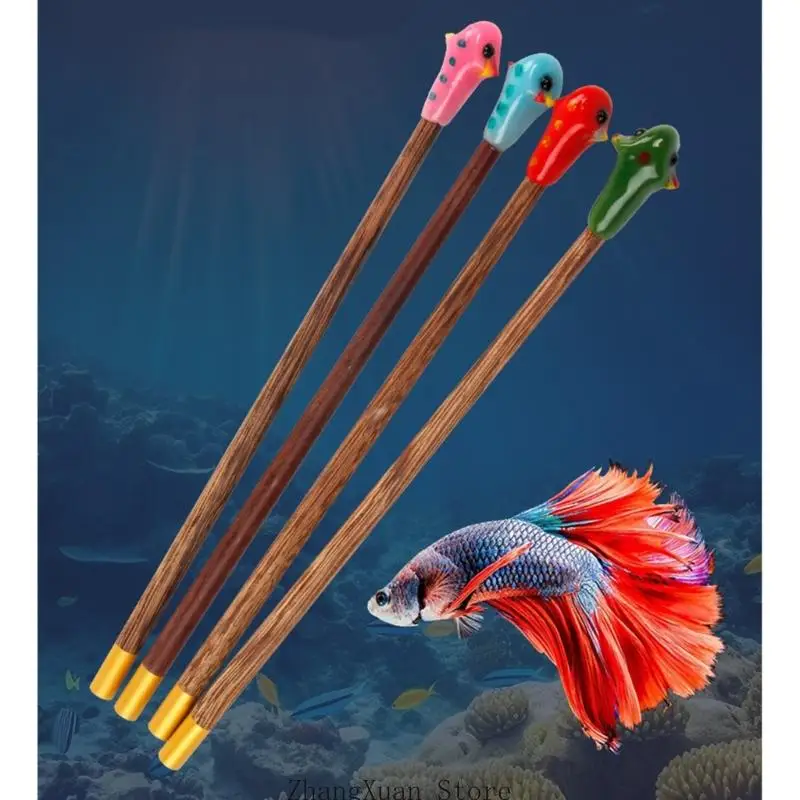Interaktiver Betta-Fisch-Stimulationsstab, Betta-Trainingsfischspielzeug aus Naturholz und Harz, 3 x – Detail 10