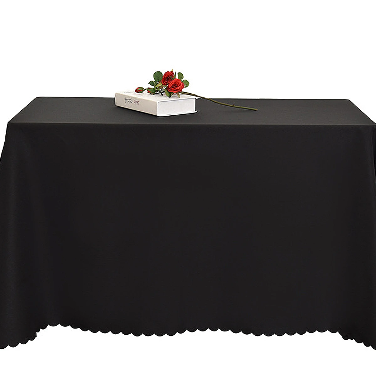 

Black Polyester Tablecloth Creative Stylish Table Cover for Home Hotel Restaurant Kitchen Dining Room Party Decoration