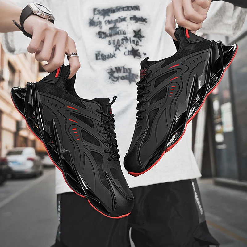 

Street Trendy Blade Dad Sneakers Men's High-Top Functional Style Shoes Daily Streetwear Sports Casual Shoes