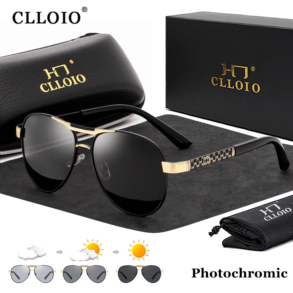 

CLLOIO Top Brand Designer Photochromic Sunglasses Men Women Polarized Sun Glasses Chameleon Anti-glare Driving Oculos de sol