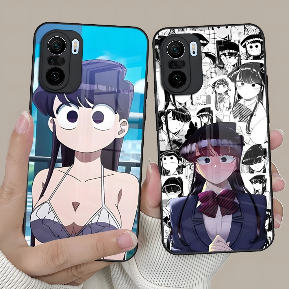 Manga Chibi Komi Shouko Komi-San Phone Case For Redmi 13 12 13c 12c Note 13 Pro Plus 11 12 Pro 10 12s 11s Tempered Glass Cover