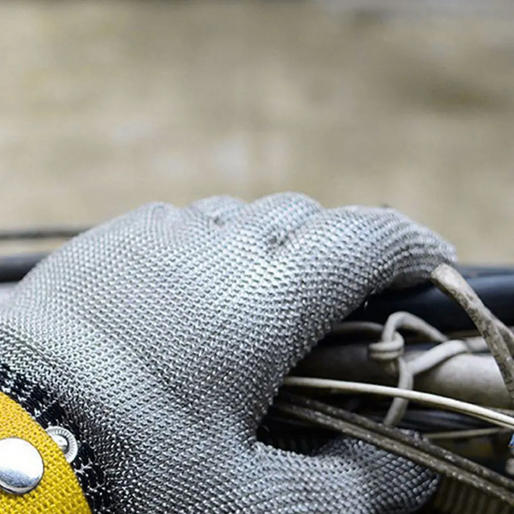 Guantes de trabajo de seguridad con botón, antiarañazos, para cocina, carnicero, 1 unidad