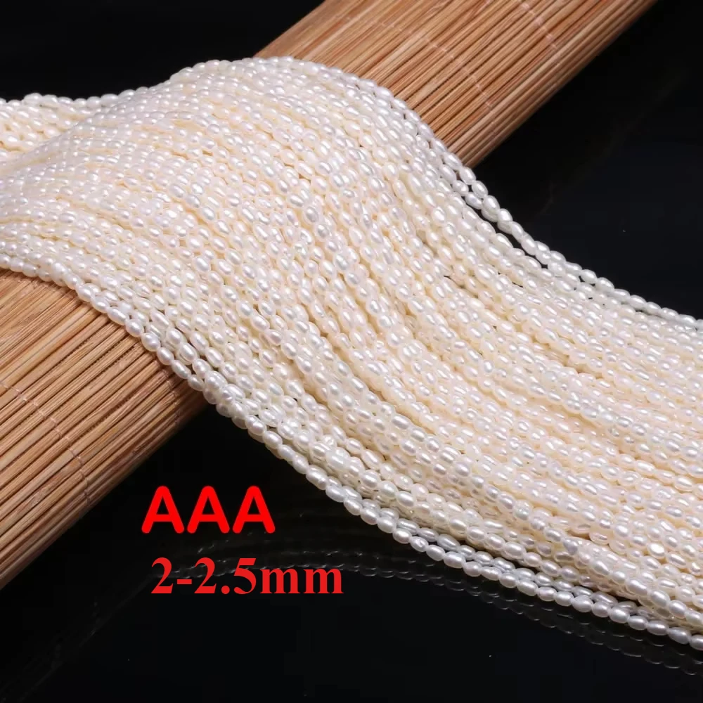 

2-2.5mm AAA Natural Freshwater Pearl Beads High Quality Rice Shape Punch Loose Beads for DIY Necklace Bracelet Jewelry Making