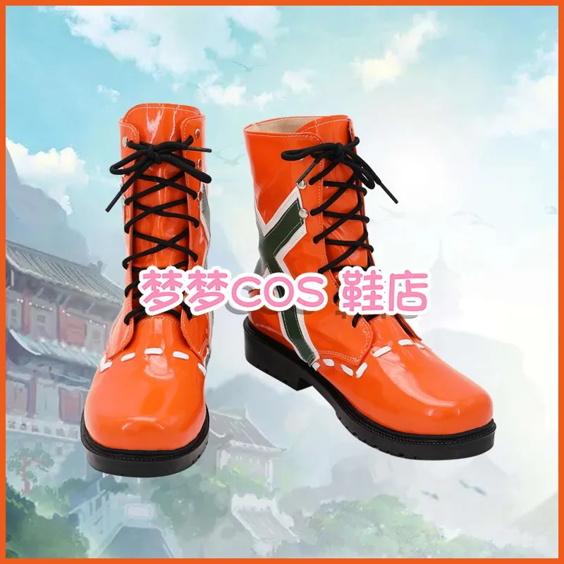 Buty do Cosplayu My Hero Academia Kacchan Katsuki Bakugo Orange, Botki do Cosplayu Boku no Hero Academia