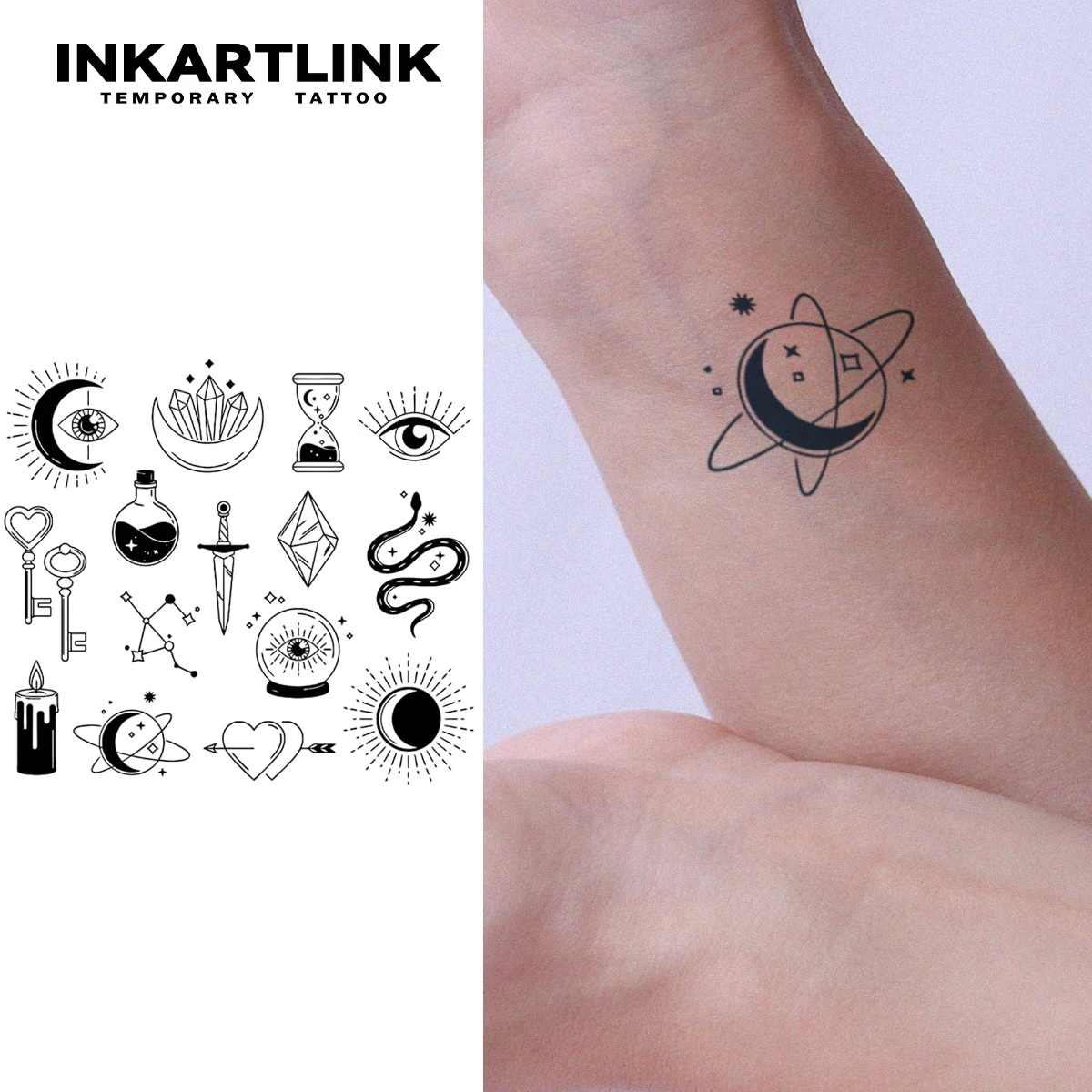 Simple small design temporary tattoo sticker, waterproof magic tattoo, lasts to 15 days fake tattoo, semi permanent tattoo