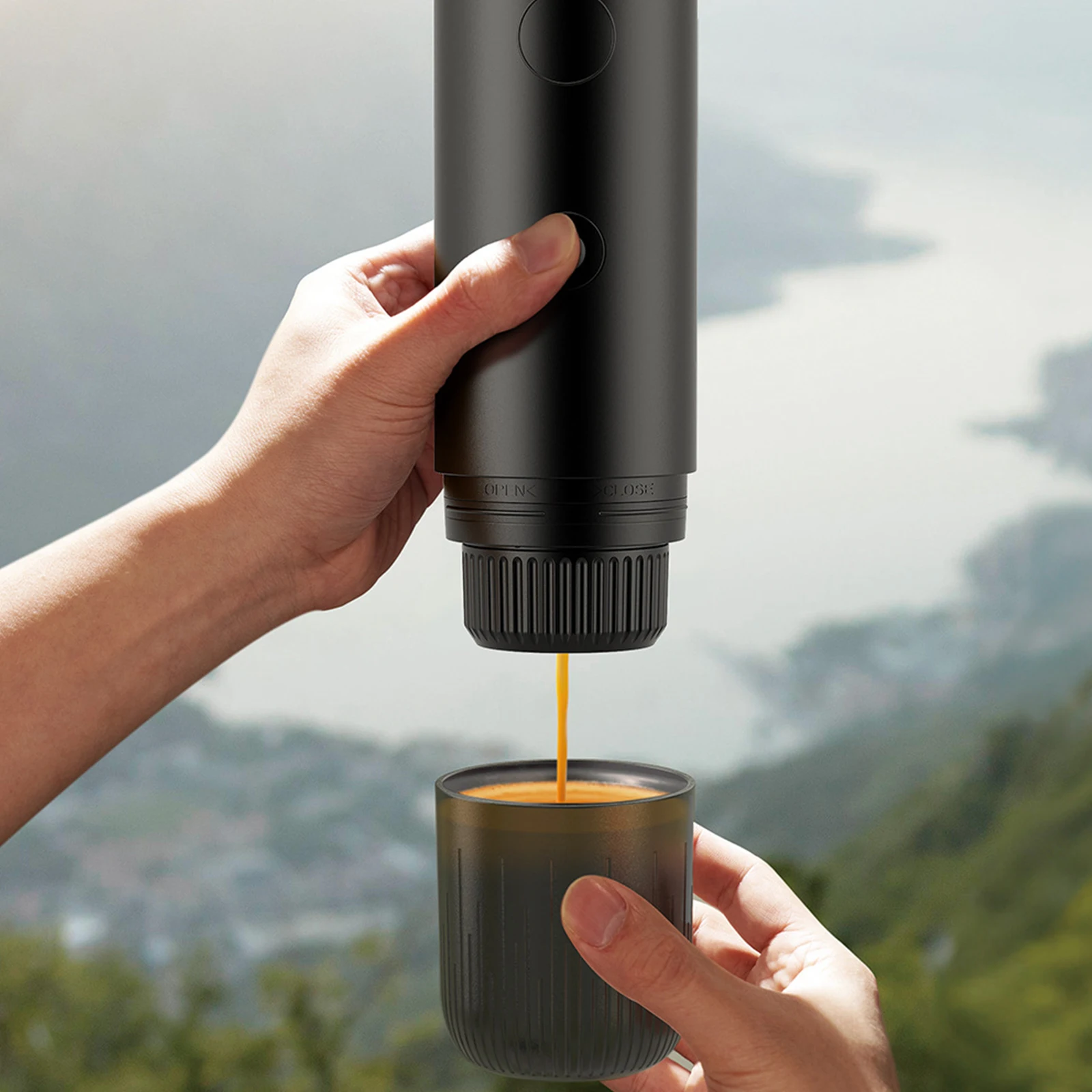 for RV Hiking Office Portable Espresso Coffee Machine with Self-Heating Capsule Coffee Maker Automatic Espresso Coffee Machine