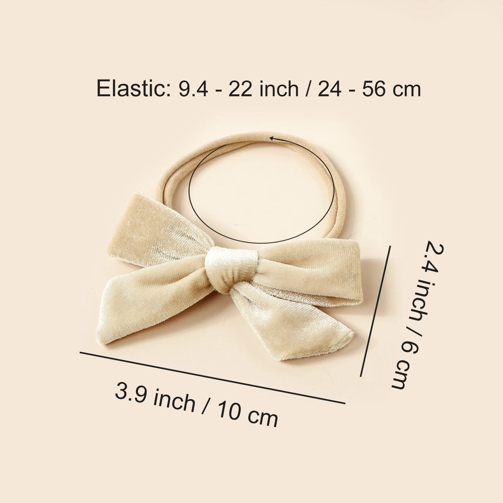 4Pcs/Set Baby Hot Sell Velvet Bow Nylon Headband Ultra Soft and Stretchy Hairband For Children Toddler Daily Hair Accessories