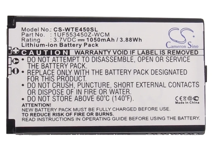 CS Replacement Battery for Bamboo CTH-470K-xx,CTH-470K-DE,CTH-470K-EN,CTH-470K-FR,CTH-470K PN:1UF553450Z-WCM 1050mAh / 3.89Wh