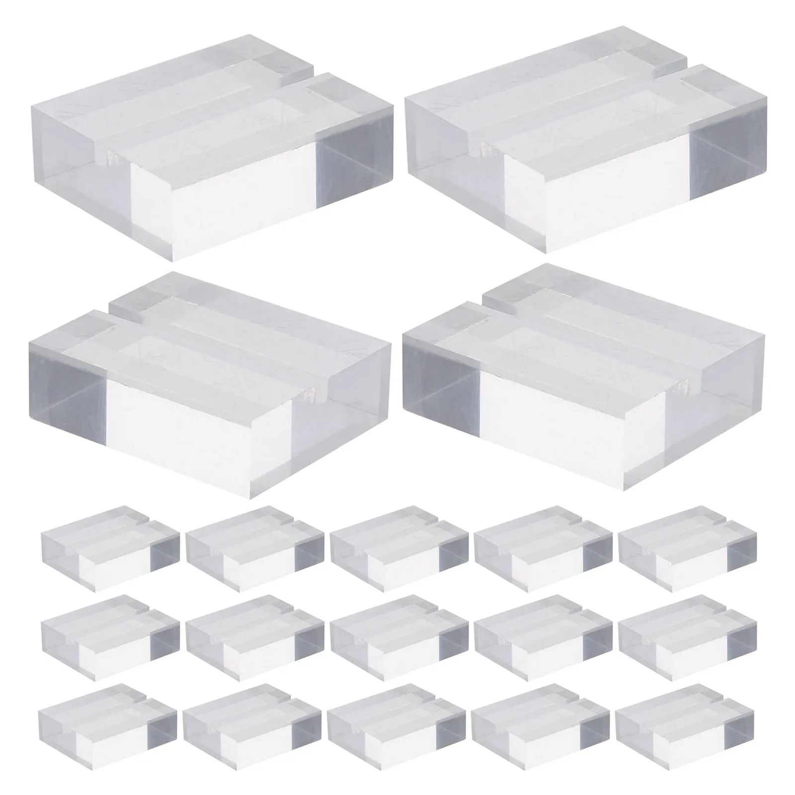 24Pcs Acrylic Business Card Holder for Desk Clear Mini Stand Tabletop Organizer Office Restaurant Home Table Card Holder Stand