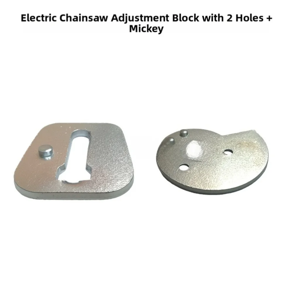 Electric Chainsaw Tensioner Adjuster Block 2-Hole Middle Plate For Guide Bar Repair Replacement Part Silver 40mm
