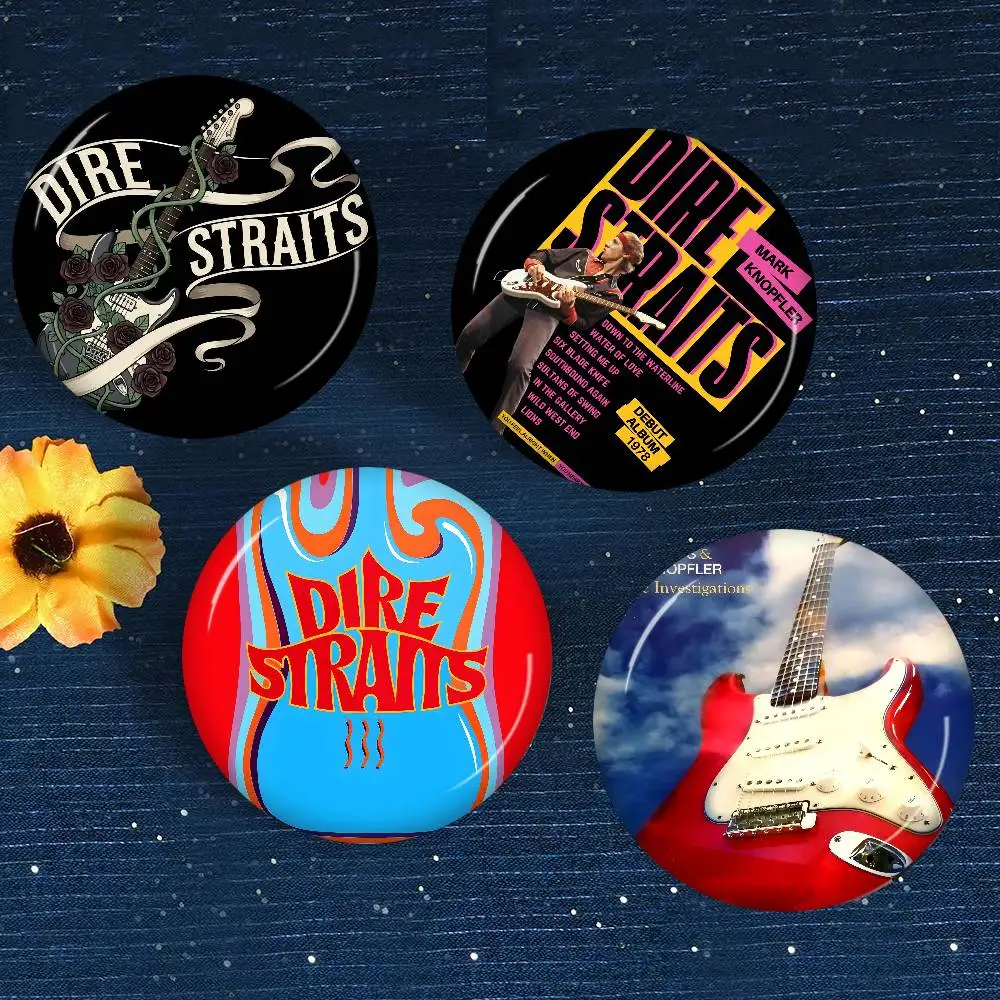 Rock Band Dire Straits Photo Brooches Creative Round Badge Gifts Pins 32/44/58mm