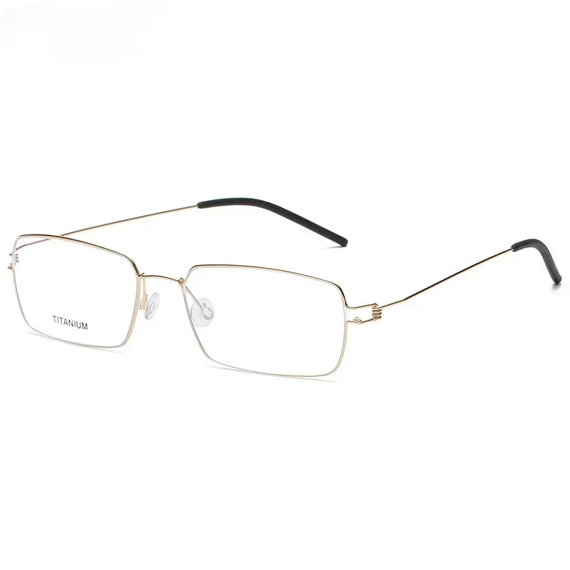 New High-quality Fashion Fine Craft Screw-free Myopia Frame Two-color Tim Retro Light Word Business Travel for Men and Women.