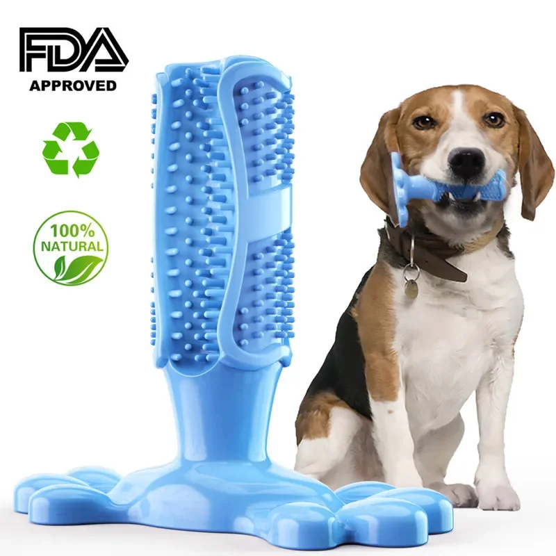Dog Teeth Grinding Toy Dog Chew Toys Puppy High Tensile Silicone Pet Molar Bromopnea Teeth Cleaning Tool Interactive Toothbrush