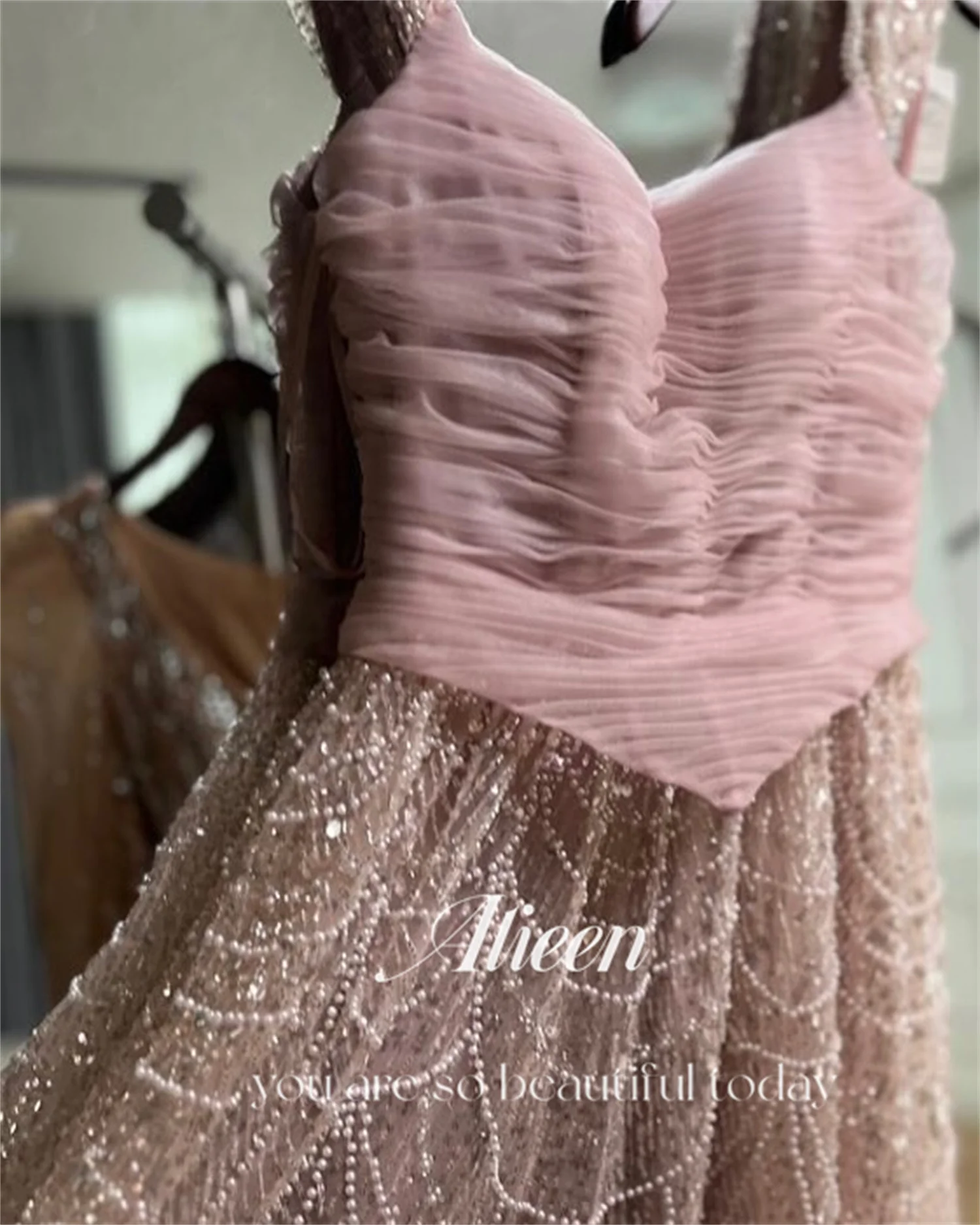 Aileen Beads New in Dresses for Special Occasions فساتين سهرة Women's Prom Dress 2025 Customized Pink Vestidos De Festa Evening image 4